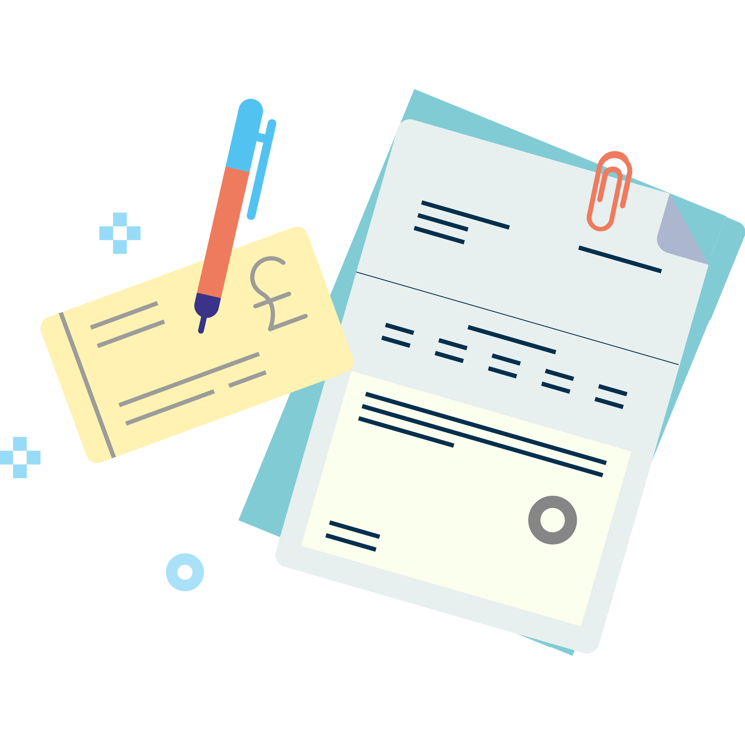 Share Certificate and cheque icon