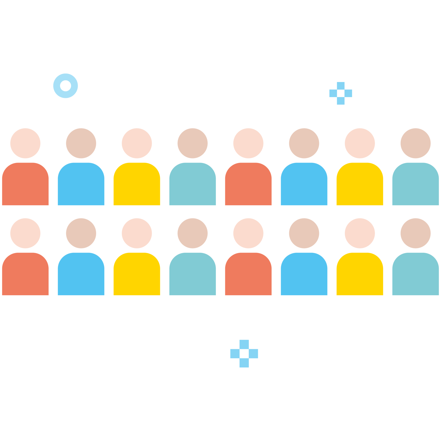 Icon of lots of individual people.