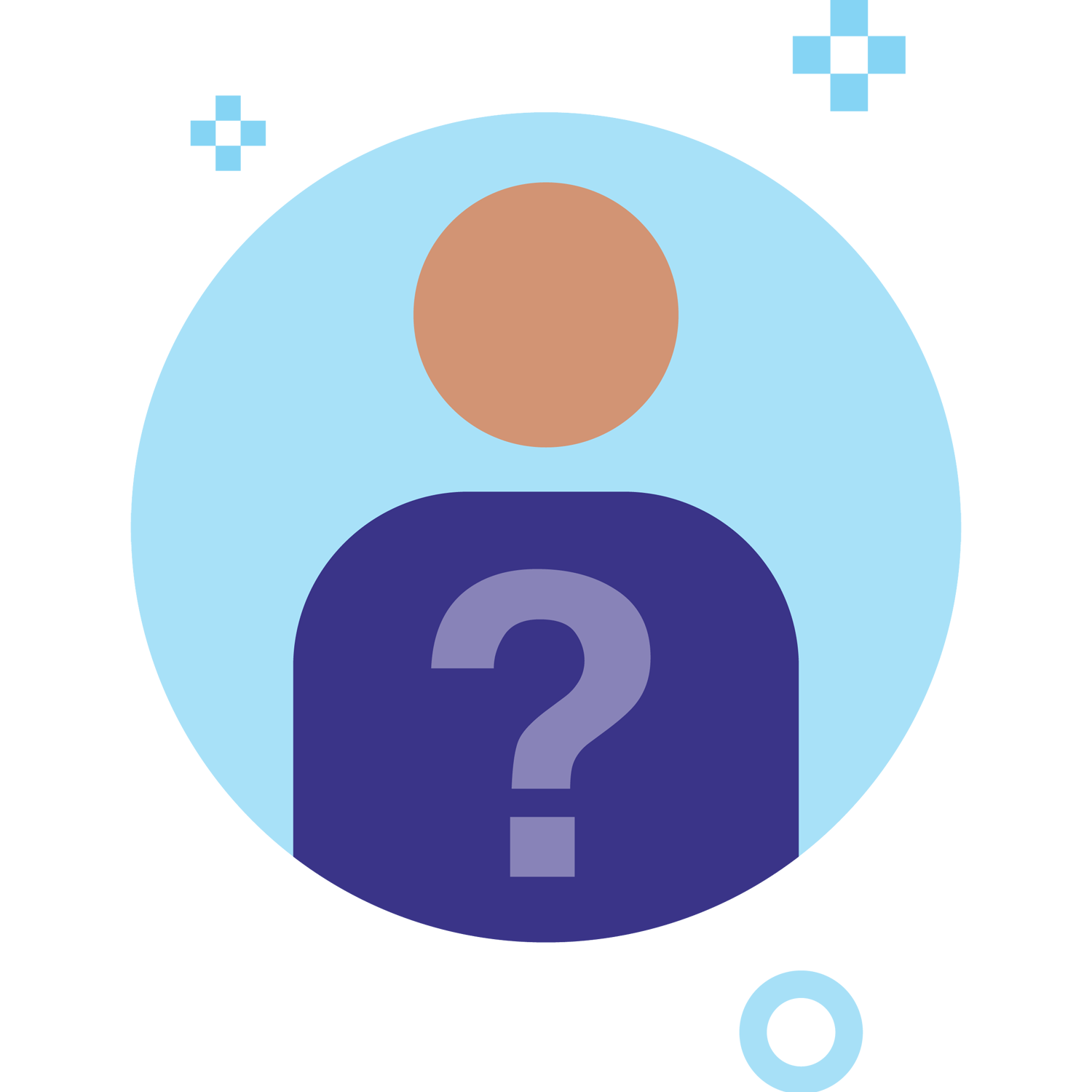 Icon of a person with a question mark to indicate they are unknown